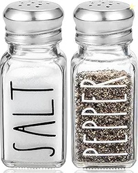 Clear Glass Salt and Pepper Shakers Set