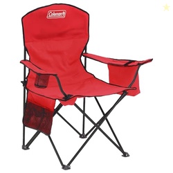 Coleman Portable Camping Chair with 4-Can Cooler, Cushioned Seat & Bac