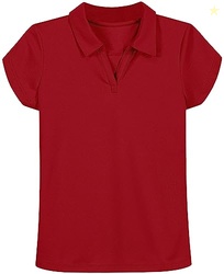 Izod Girls School Uniform Short Sleeve Shirt, Button Closure, Moisture