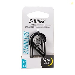 Nite IZE S-Biner Stainless Steel Dual Carabiner #2, Dual Gated Carabin