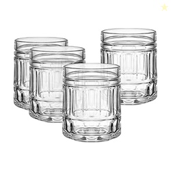 Mikasa Lawrence Double Old Fashioned Whiskey Glasses, Set of 4, Clear