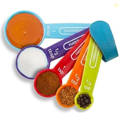 Farberware Set of 5 Measuring Spoons, Perfect for Measuring Both Wet a