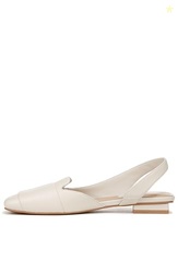 Franco Sarto Womens Teagan Slingback Flats Cream White Leather 9 M