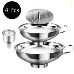 Topsome Canning Funnel with Strainer, 4 Pack
