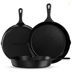 Utopia Kitchen Cast iron Skillets 3 Piece Set