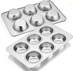 VeSteel Stainless Steel Muffin Pan Set of 2