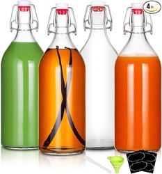 YEBODA 32oz Swing Top Bottles -Glass (4 Pack)