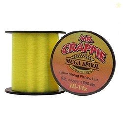 Lew's Mr. Crappie Mega Spool Monofilament Fishing Line, Low Memory and