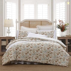 Laura Ashley - Twin Comforter Set, Reversible Cotton Bedding with Matc