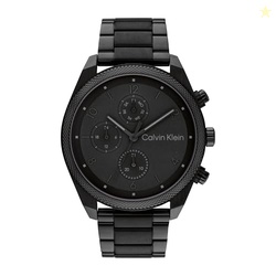 Calvin Klein Impact Men's Ionic Plated Black Steel Case Quartz Multifu