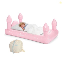 FUNBOY Pink Castle Twin Inflatable Air Mattress for Kids, Portable Sle