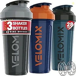 VELOMIX -3 PACK- 28 oz Protein Shaker 