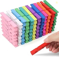 Phinus 72 Pcs Colorful Wooden Clothes Pins