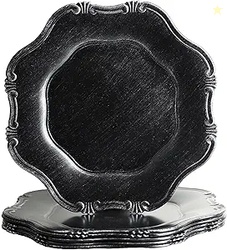 Black Charger Plates Set of 6
