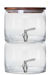  Stacking Glass Beverage Dispenser with Lid