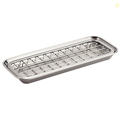 iDesign Gia Polished Stainless Steel 2-Piece Soap and Sponge Tray - 1.