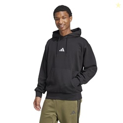 adidas Men's Essentials Feel Cozy Fleece Sportswear Hoodie, Black/Whit