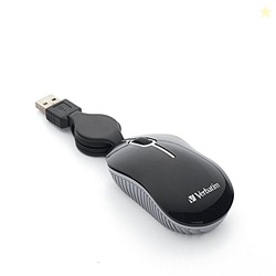 Verbatim Wired Optical Computer Mini USB-A Mouse - Plug & Play Corded 