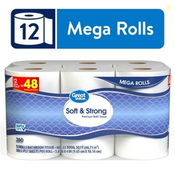 Premium Toilet Paper, 12 Rolls, 380 Sheets per Roll