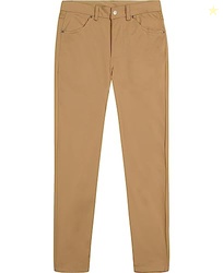 Izod Boys' School Uniform Flat Front Twill 5-Pocket Pants, Burnished K