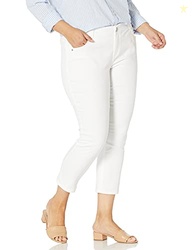 Democracy womens Plus Size Ab Solution Crop Jeans, Optic White, 14 US