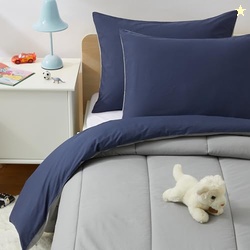 Amazon Basics Kids' 3-Piece Lightweight Cotton Shell Reversible Comfor