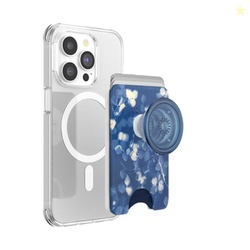 PopSockets Phone Wallet for MagSafe, Phone Card Holder with Grip, Blue