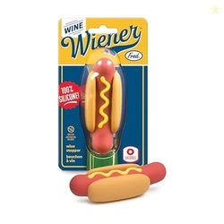 Genuine Fred WINE WIENER- Hot Dog Wine Bottle Stopper, Resuable Silico