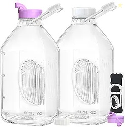 2 Pack 64 Oz Heavy Duty Glass Milk Bottle 
