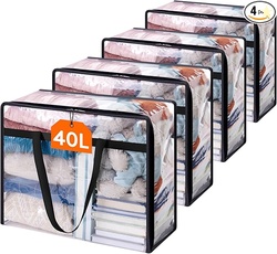 Lifewit 4 Pack Clear Clothes Storage Bags