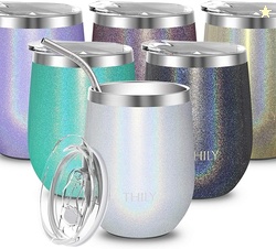 THILY Insulated Stainless Steel Wine Tumbler
