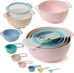 Plastic Mixing Bowls Set 8/10 PCS with Measuring Spoon