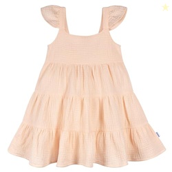 Gerber Girls Toddler Sleeveless Gauze Dress, Blush, 2T