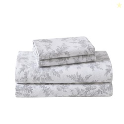 Laura Ashley - Flannel Sheets Twin Size, Anti-Pilling & Wrinkle Resist