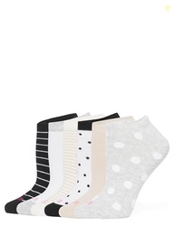 HUE Women's Cotton Liner Sport Socks 6 Pair Pack, Modern Pack, One Siz