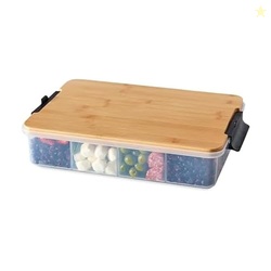 Farberware Build Snacklebox Serving Tray with Locking Bamboo Cutting B