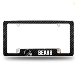 Rico Industries NFL Chicago Bears Black All Over Chrome Frame 12" x 6"