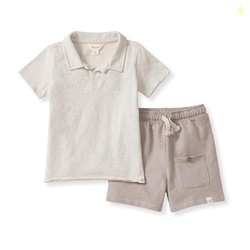 Burt's Bees Baby Baby Boys' Shirt and Shorts Set, Top & Bottom Outfit 
