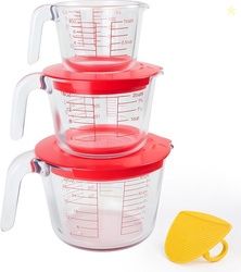 6 Pcs Glass Measuring Cups Set