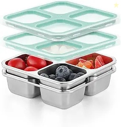 BEFOY 4 Pack Stainless Steel Snack Containers