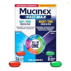 Mucinex Fast-Max Maximum Strength Day & Night Cold and Flu Medicine fo