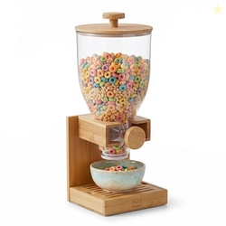 Honey-Can-Do Compact Dry Food Dispenser, Single Control & Snack Storag