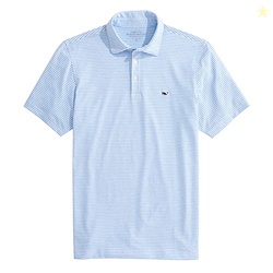 vineyard vines Men's Bradley Stripe Sankaty Performance Polo, Ocean Br