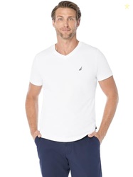Nautica Men's Short Sleeve Solid Slim Fit V-Neck T-Shirt Shirt, Bright