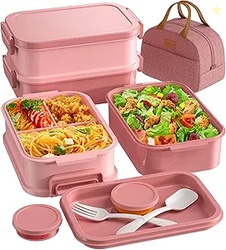 Adults Bento Lunch Box Set with Thermo Bag