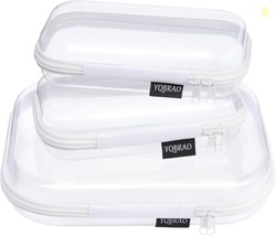 3 Pack Clear Hard Shell Zipper Case