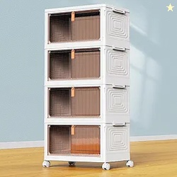 YFXCVSL 4 Tier Plastic Storage Bins with Lid 