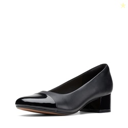 Clarks Women's Marilyn Sara Pump, Black Leather/Synthetic Combination,