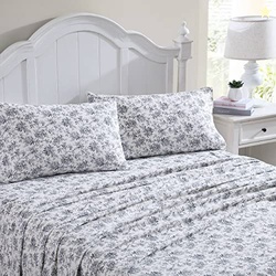 Laura Ashley - Flannel Sheets Twin Size, Anti-Pilling & Wrinkle Resist