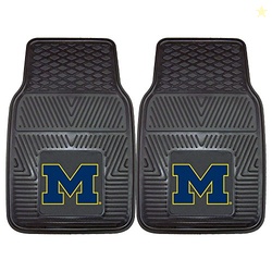 FANMATS 8748 Michigan Wolverines 2-Piece Heavy Duty Vinyl Car Mat Set,